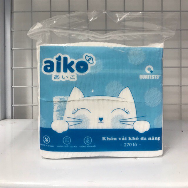 [HCM][Combo 5 gói] Khăn vải khô đa năng AIKO Gói 270 tờ