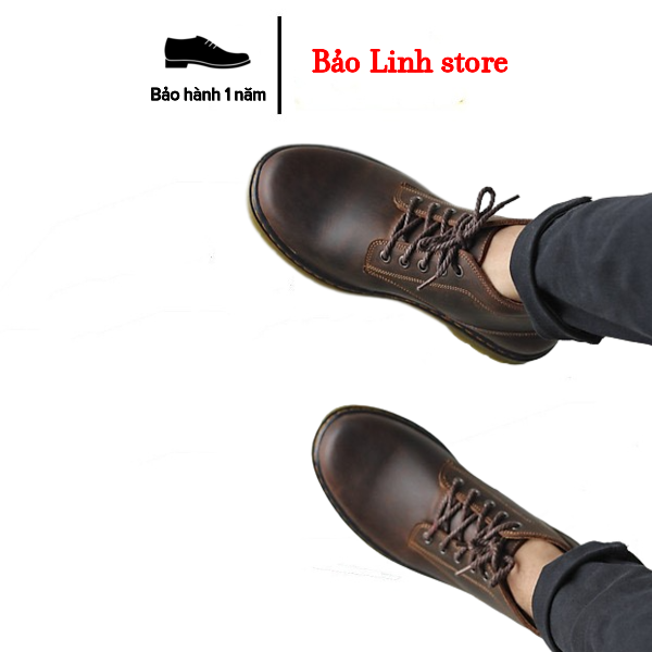 Giày Boots Nam Cổ Lửng Da bò  CC-02