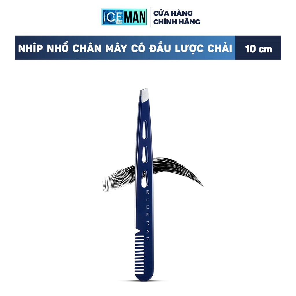 Nhíp Nhổ Chân Mày Có Đầu Lược Chải Cao Cấp Blueman