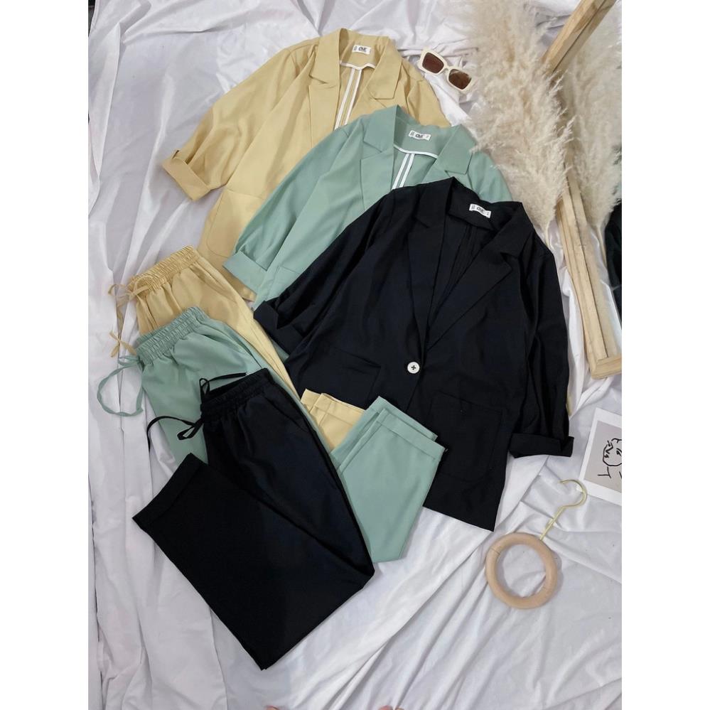 CATI Set Bộ Áo Blazer Phối Quần Baggy (2178)