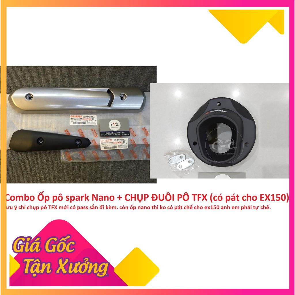 Combo ốp pô spark nano và chụp pô tfx đen nhám cho ex150 cd68