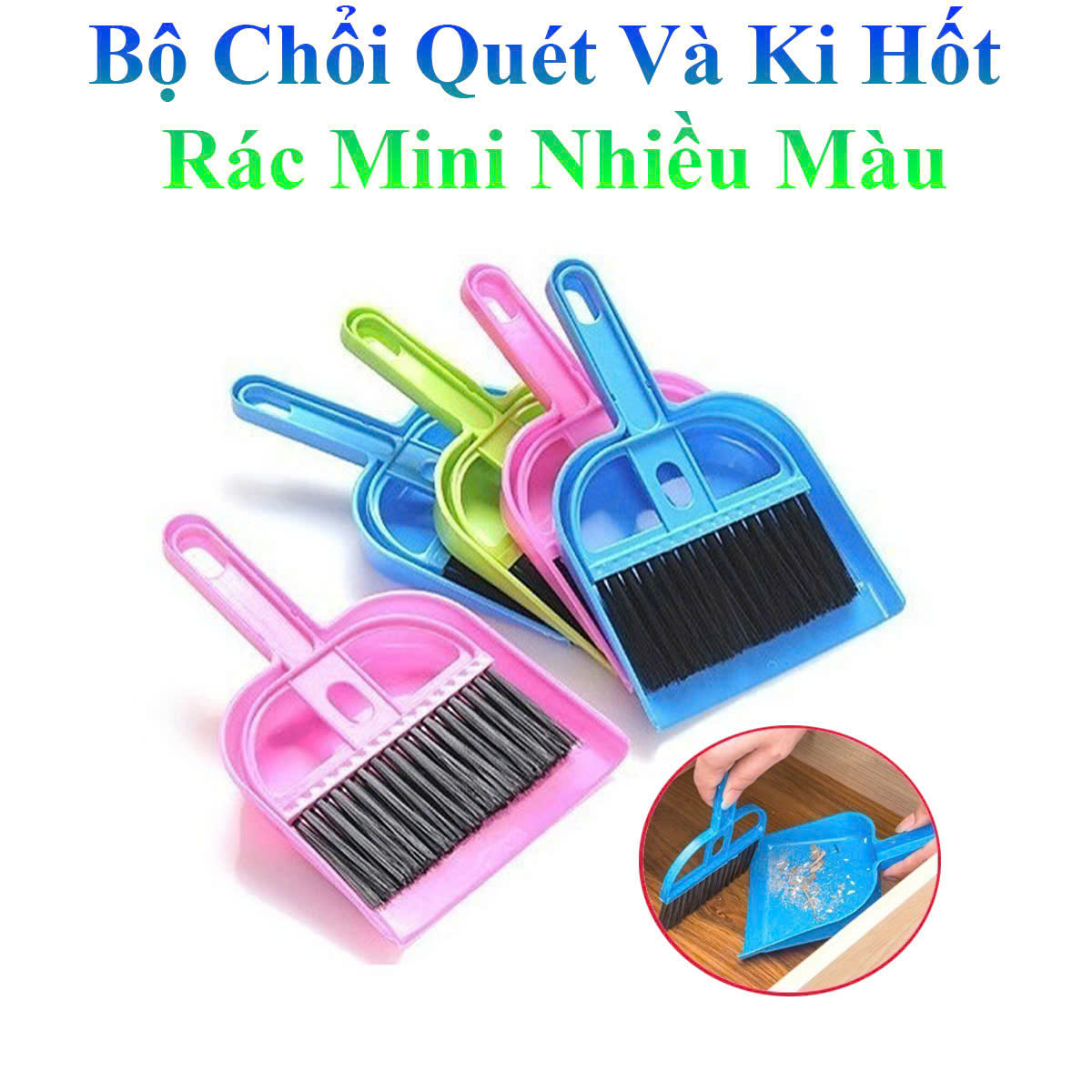 Bộ Chổi Quét Và Ki Hốt Rác Mini Tiện Dụng