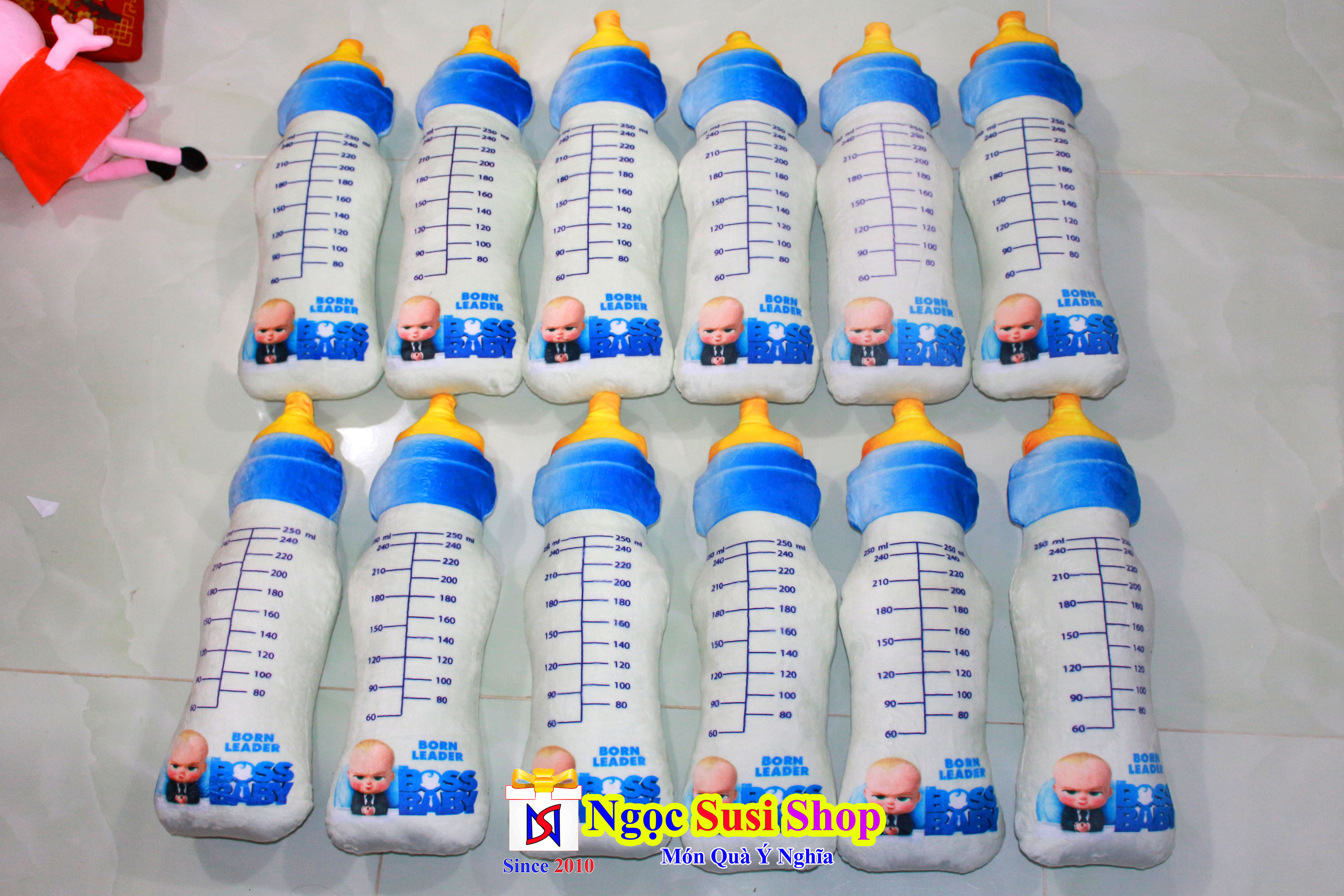 THÚ BÔNG GỐI ÔM BÌNH SỮA 3D SIÊU TO [ MUA CHỌN SIZE]
