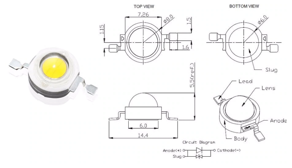 Combo 10 Chip LED 1W Công Suất Cao Hiệu Epistar
