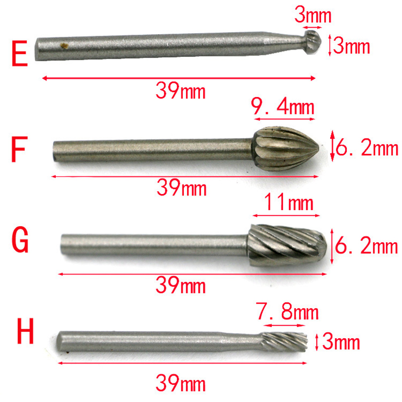 Bộ 10 mũi mài khắc gỗ lũa cốt 3mm