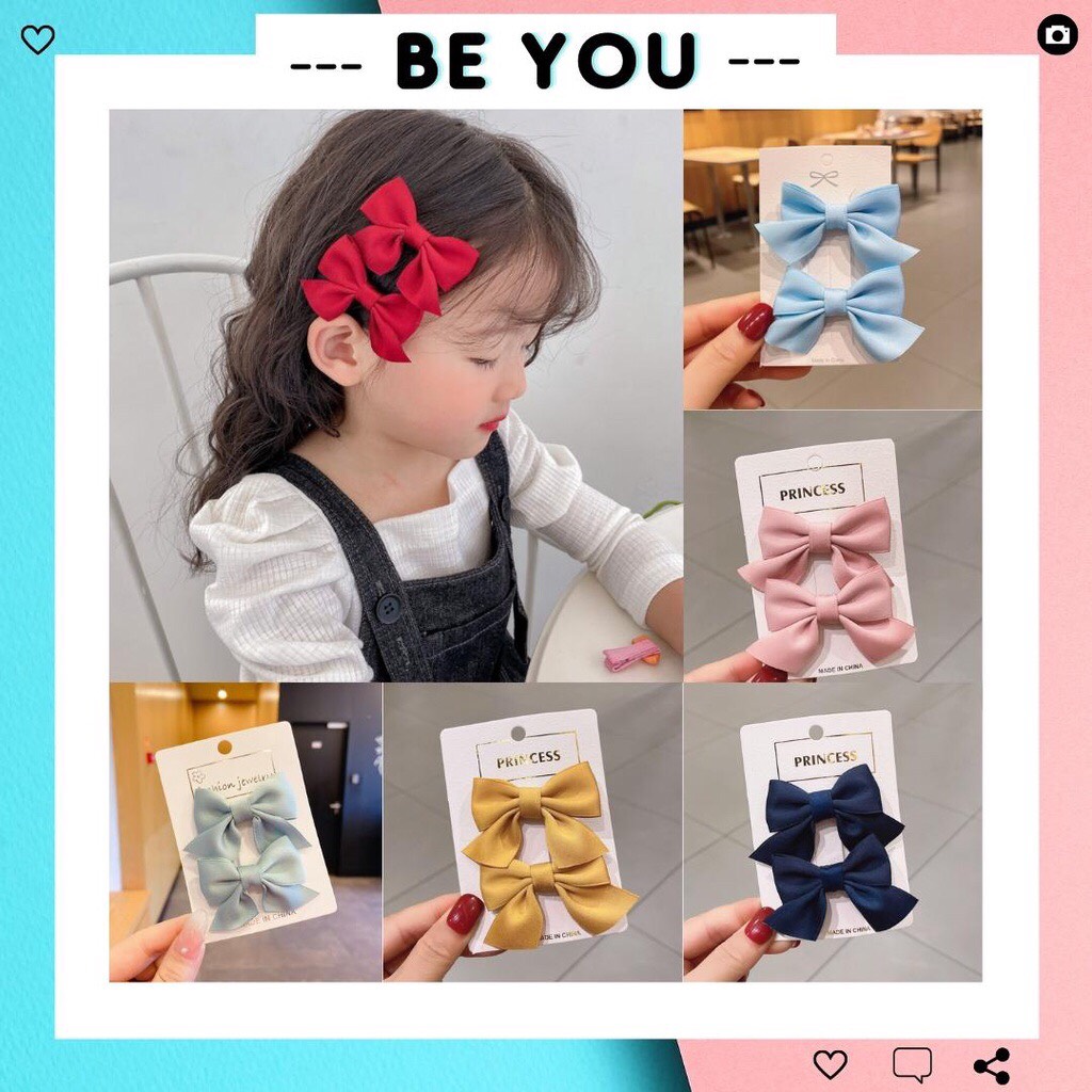 Kẹp Tóc Nơ Bướm Dễ Thương Cho Bé Gái  ( 1 Cặp )