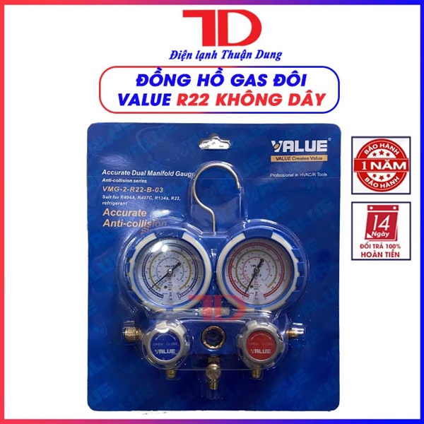Đồng hồ gas đôi không dây VALUE R22 - Điện Lạnh Thuận Dung
