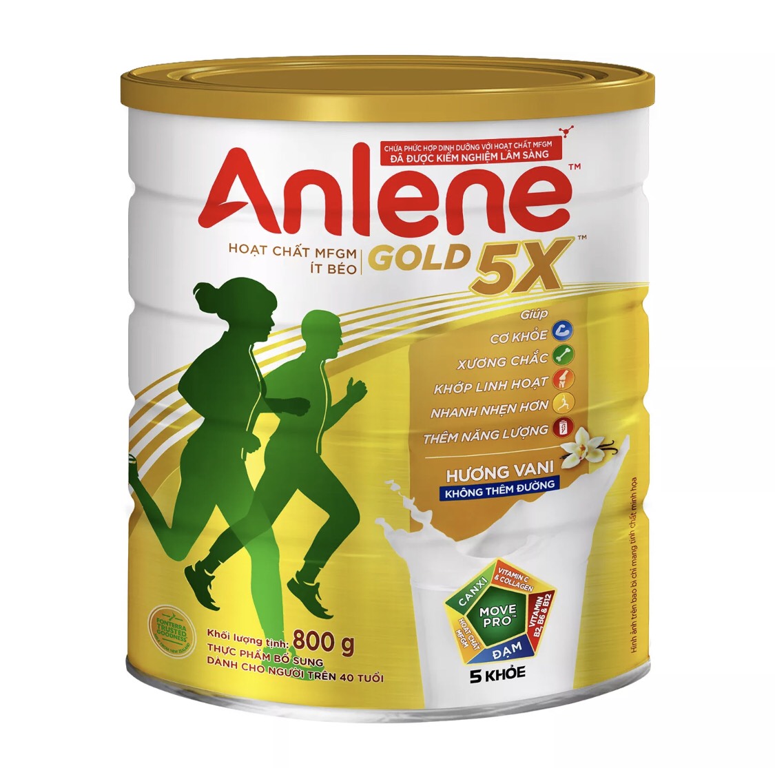 (HSD T6-2025) Sữa Bột Anlene Gold 5X Hương Vani - Lon 800g