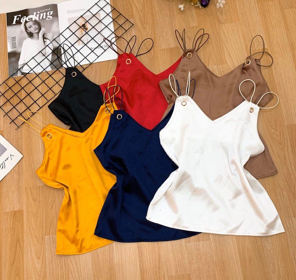 Áo hai dây phi bóng phối khoen thời trang TTKX0535