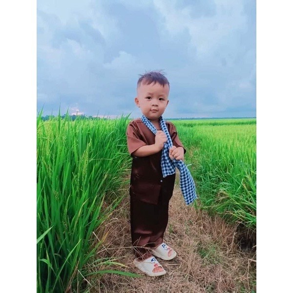 BỘ BÀ BA PHI BÓNG BÉ TRAI VÀ BÉ GÁI KÈM KHĂN RẰN