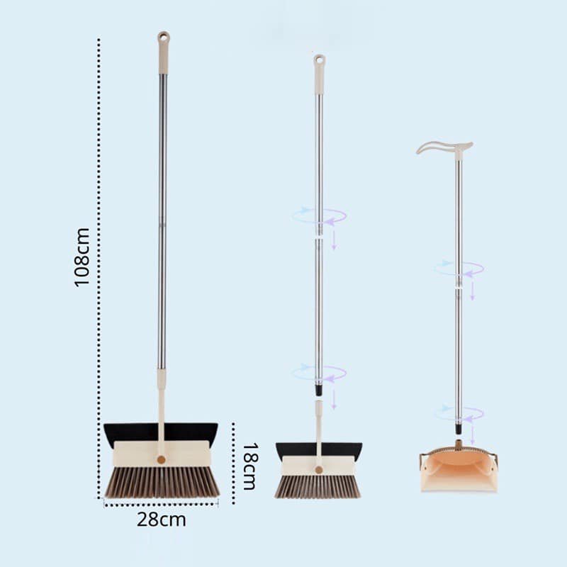 Bộ chổi và ky đa năng Inochi CK4 (lông chổi mịn quét được bụi, cát, lông thú cưng) [HCM-Giao hoả tốc 2h]
