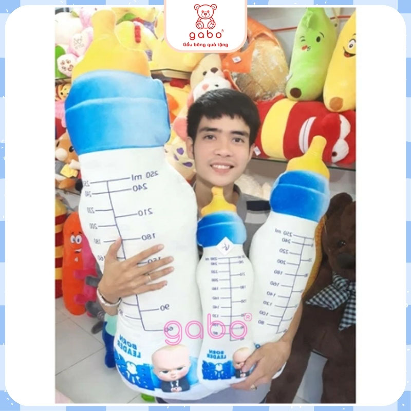 Gối ôm 3d Bình sữa 70cm, Gấu bông bình sữa 3d thú nhồi bông quà tặng cho bé cute