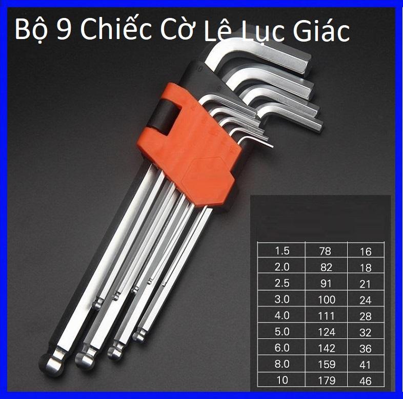 Bộ tua vít lục giác - đồ nghề - Bộ sản phẩm cờ lê 9 chiếc lớn, Bộ Vặn Vít Lục Giác, BỘ LỤC GIÁC GIÁ RẺ - PHÂN PHỐI TOÀN QUỐC SBUY MART