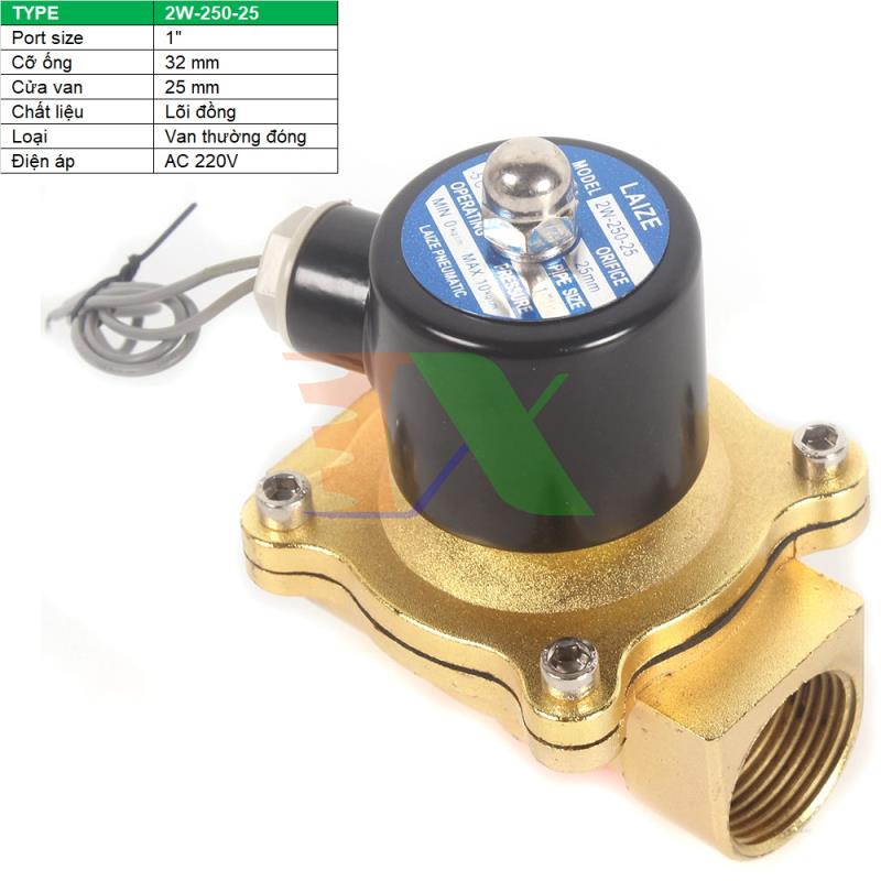 Solenoid valve 2w-250-25 1 ", φ 34mm, solenoid valve copper core ac 220v, solenoid valve