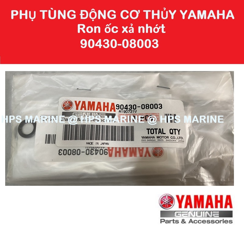 Phụ tùng Động cơ thủy YAMAHA, Số lượng 02 cái, Ron ốc xả nhớt (90430-08003)