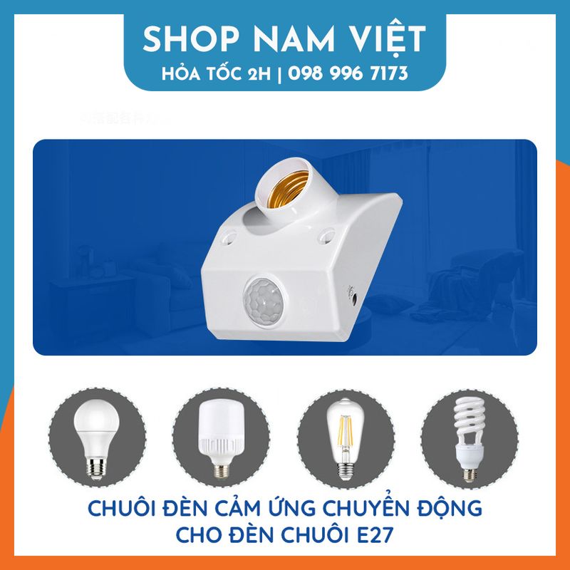 Chuôi đèn cảm biến chuyển động đui e27
