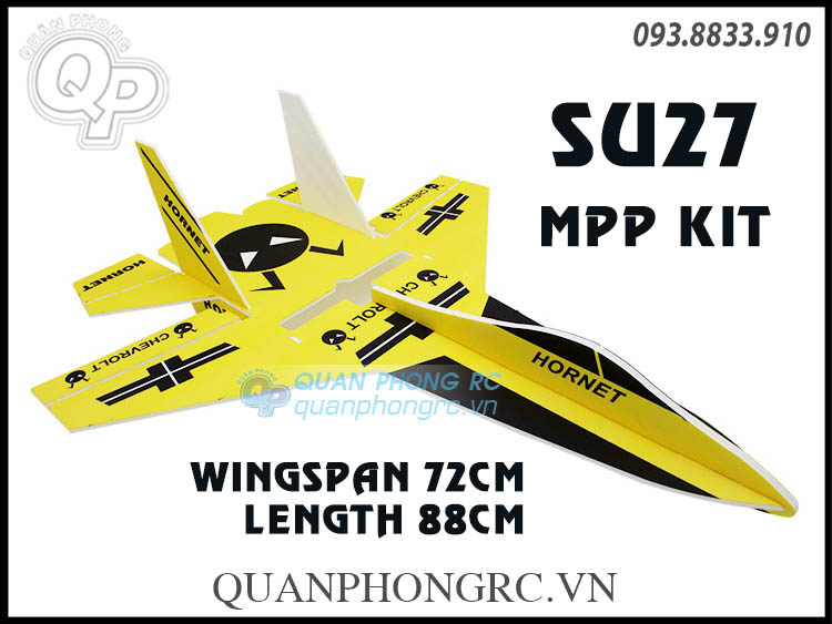 Kit Máy Bay Su 27 MPP Sải 72cm Dẻo Bao Đập (Không Gồm Đồ Điện)