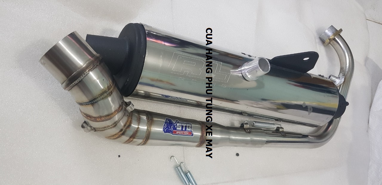 Pô CBR REDLEO gắn xe Wave, Sirius, Dream, Cub (kèm cổ 2 khúc form STB + tiêu tiện + lò xo)