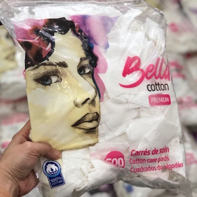 Bông Cotton Tẩy Trang Bella Cotton Premium (500 miếng)