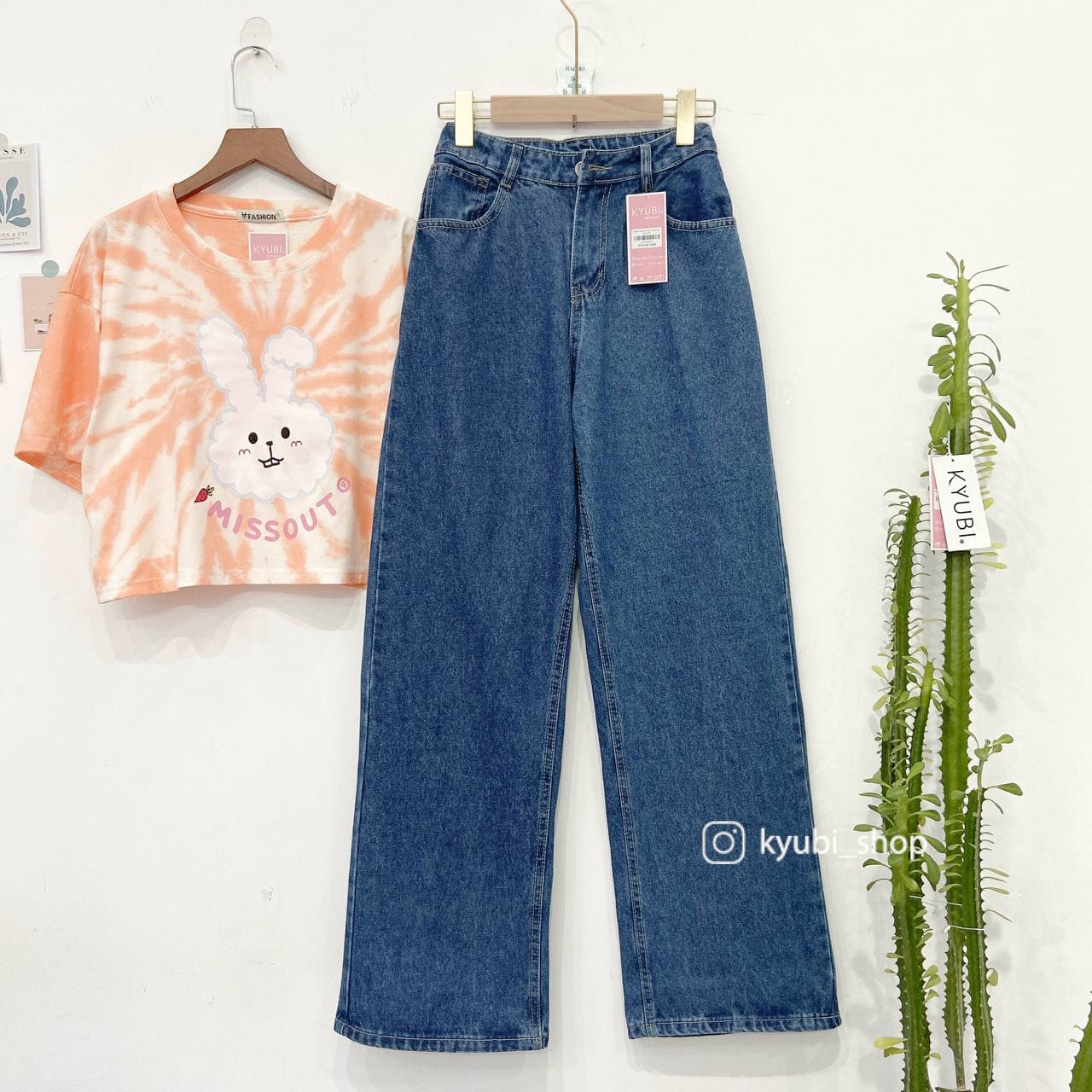 [VOUCHER 12%/149K] Quần Jean baggy nữ ống rộng Ulzzang Kyubi lưng cao xanh đậm có Bigsize - Quần jean paggy Kyubi BJR21.D