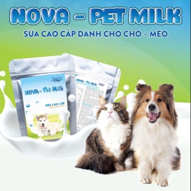 Sữa cho thú cưng, chó mèo Nova Pet Milk gói 100g