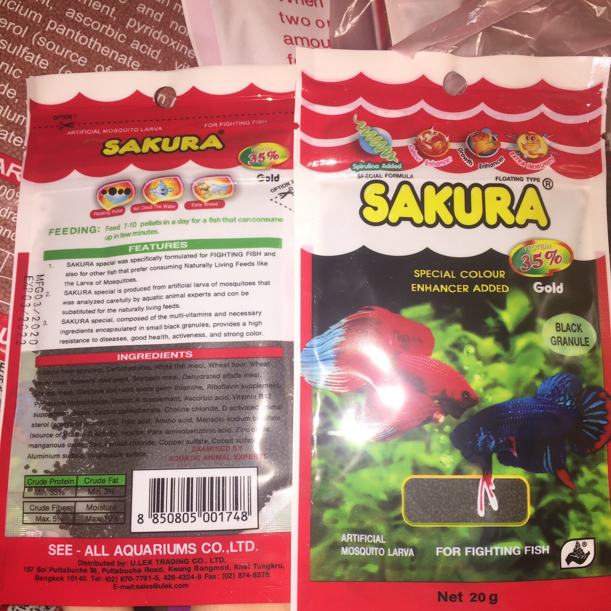 [HCM]CÁM CÁ SAKURA GOLD ĐEN GÓI 20G DÀNH CHO CÁ LIA THIA
