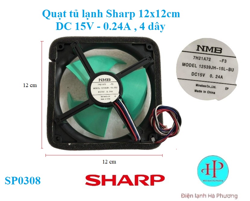 Quạt tủ lạnh sharp - quạt tản nhiệt tủ lạnh sharp 12x12- mới hãng - f210