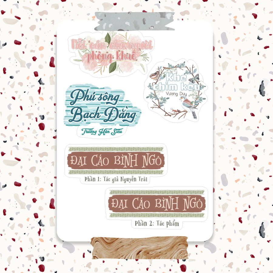 Nhãn dán sticker môn học 10 - Tựa bài ngữ văn
