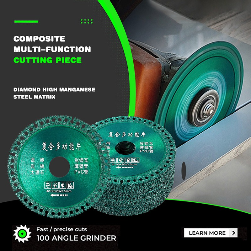 100mm Diamond Composite Cutting Disc Granite Marble Porcelain Tile Ceramic Sharp Brazing Grinding