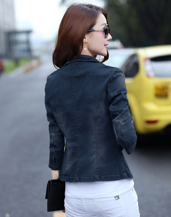 [HCM]Áo Khoác Vest Jean Nữ Cổ Bẻ Thời Trang