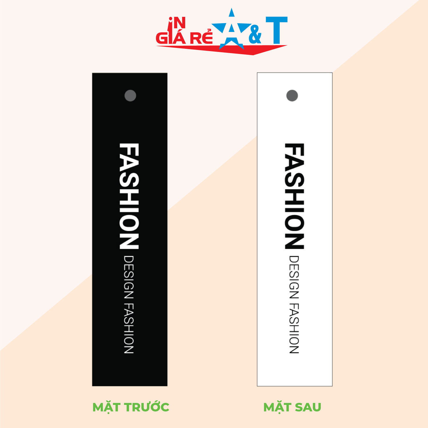 [HCM] Mác treo quần áo, Nhãn treo quần áo - Giấy bìa cứng cán màng chất lượng cao- size 2x9cm - 100 cái
