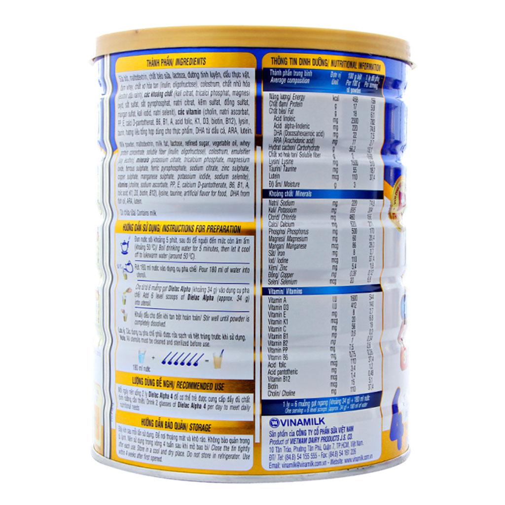 Sữa bột Vinamilk Dielac Alpha Step 4 lon 1.5kg