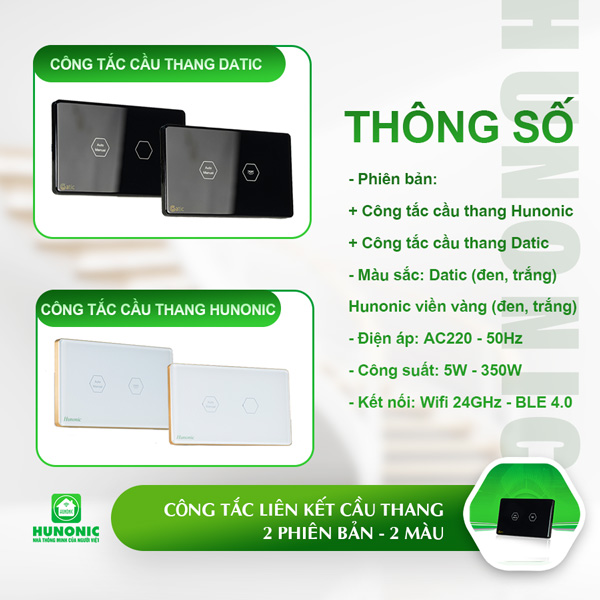 Công Tắc Cầu Thang Thông Minh Hunonic