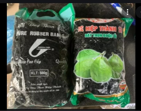DÂY THUN ( DÂY CHUN ) ĐEN BUỘC TÚI BỌC ỔI - GÓI 500 GRAM