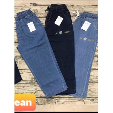 [Mã WA1212 hoàn 10k xu đơn 50k] QUẦN BAGGY JEAN GIẤY LỠ LƯNG THUN CO GIÃN HOT SHOP PHƯƠNG CHÂU