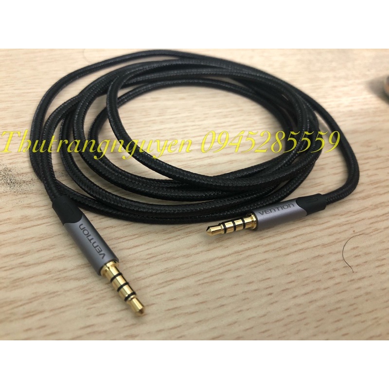 Dây cáp âm thanh nối 2 đầu jack 3.5mm 4 khấc VENTION(ảnh thật)