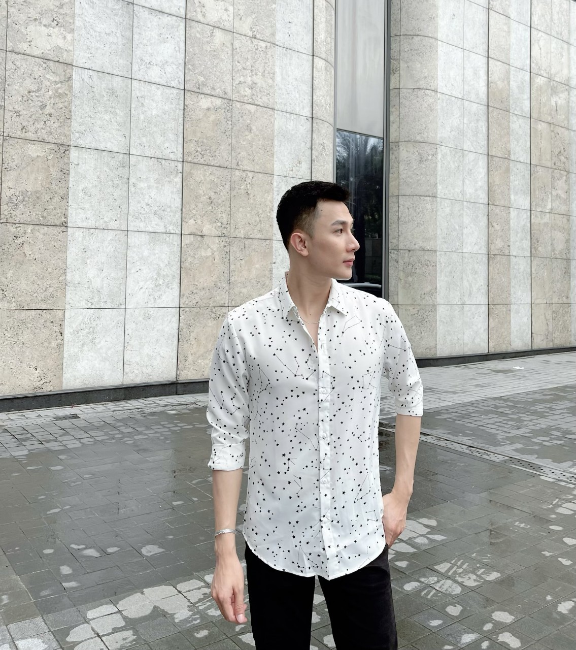 Áo sơ mi nam vải lụa cao cấp S7