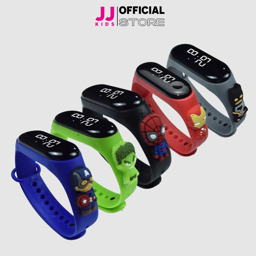Đồng hồ trẻ em điện tử đeo tay, đồng hồ cho bé giá rẻ nhân vật siêu anh hùng| FREESHIP MAX - JJ Kids Fashion