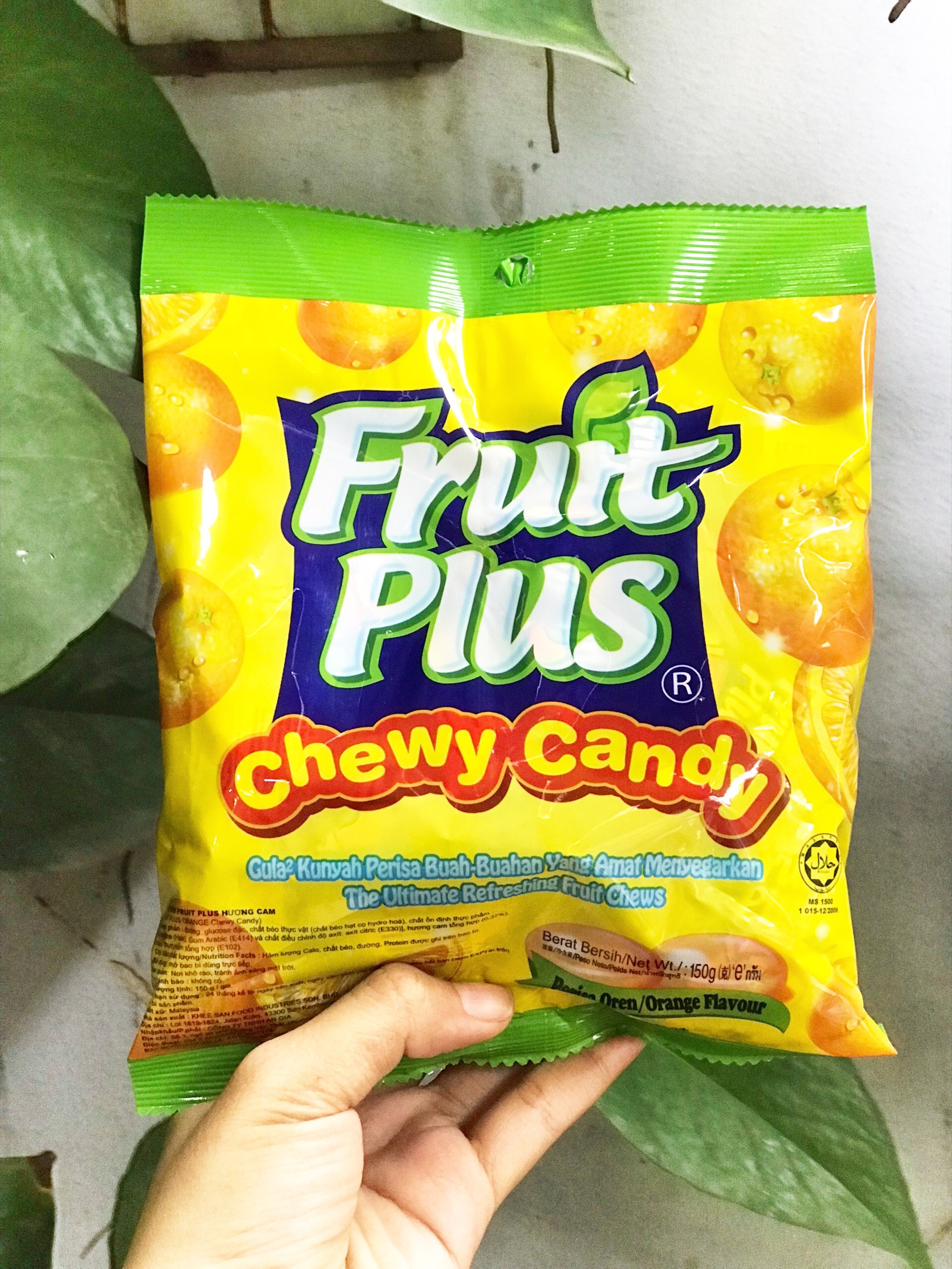 Kẹo Mềm Fruit Plus Hương Cam Chewy Candy (Gói 150g)