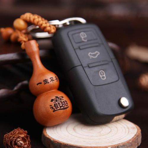 Móc Khóa Gỗ Thủ Công Khắc Hình Hồ Lô May Mắn