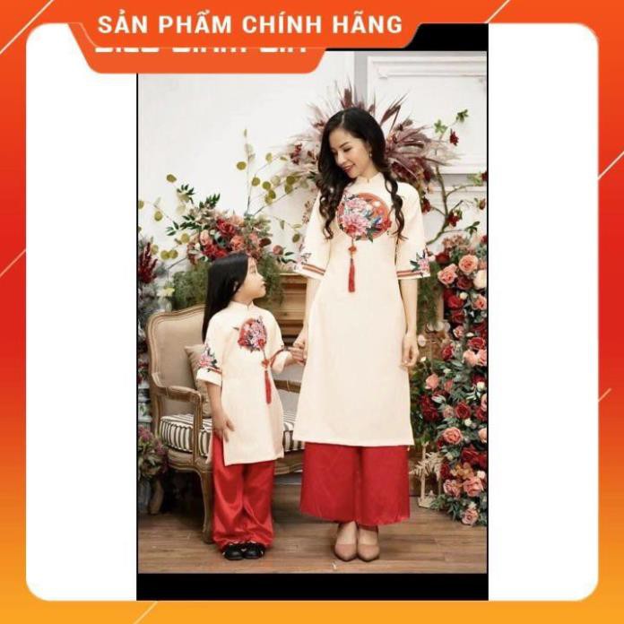 Áo cách tân mẹ và bé siêu xinh _áo cách tân cát tường may sẵn chất lụa mịn cao cấp