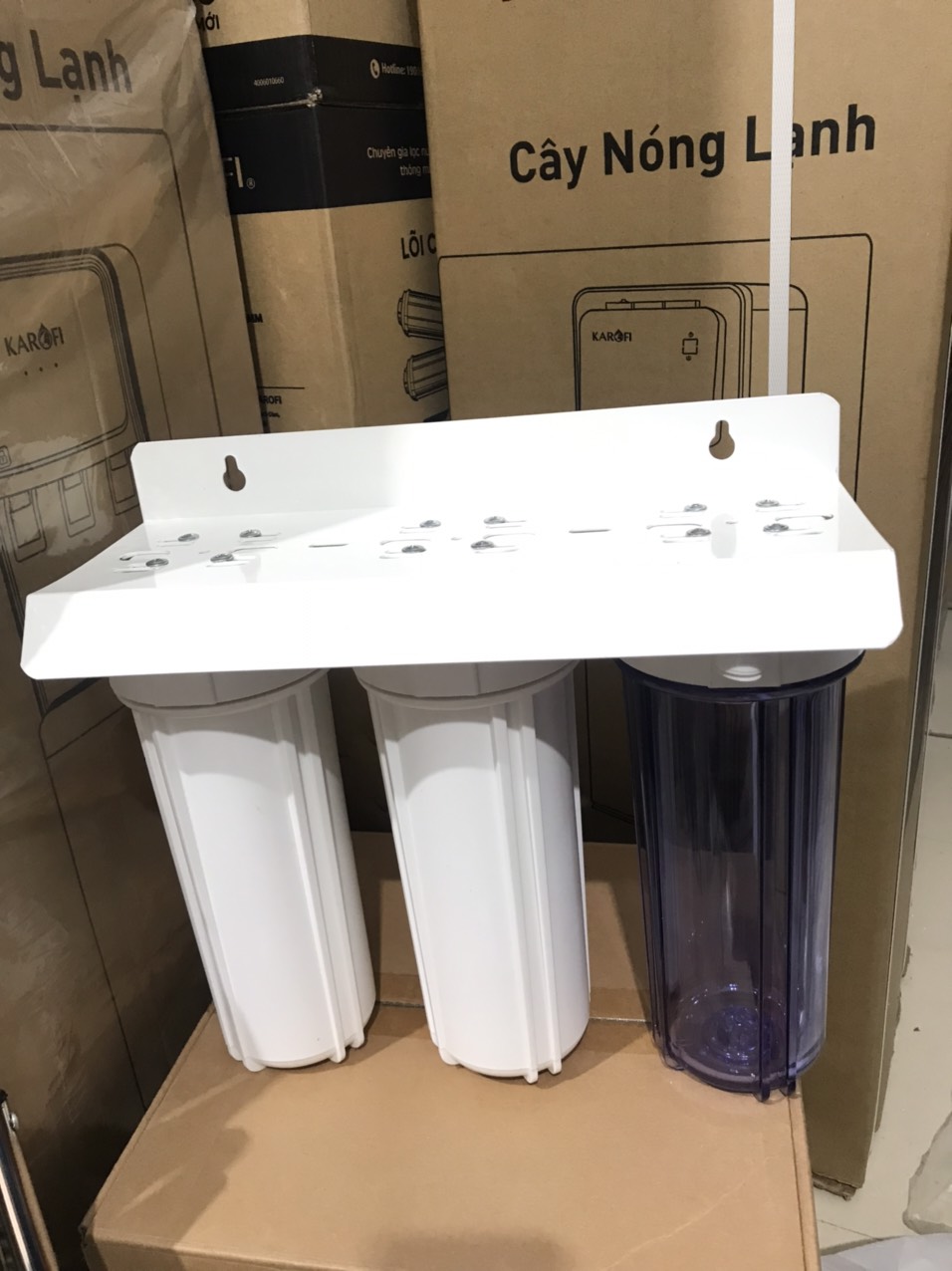 Bộ 3 cốc lọc nước sinh hoạt 10inch + bộ 3 lõi lọc thô số 1/2/3