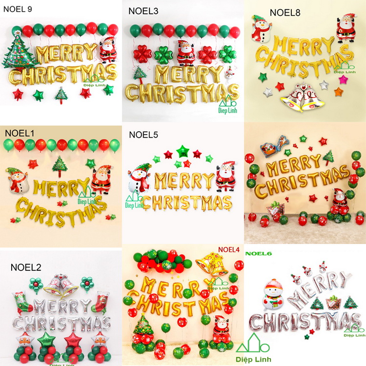 Set Bóng Trang Trí Giáng Sinh Phụ Kiện Trang Trí Tiệc Chủ Đề Noel Decor Phụ Kiện Chụp Ảnh Christmas
