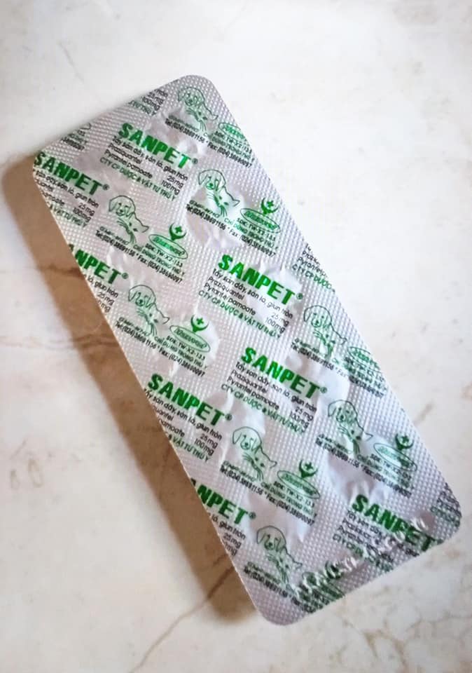 Tẩy giun sán chó mèo Sanpet (có bán lẻ)