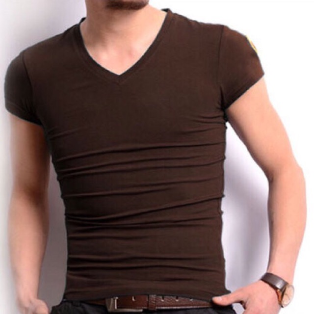 Áo thun nam body cổ tim