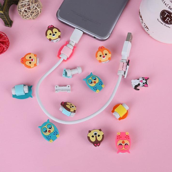 Thú cắn cáp bảo vệ đầu sạc điện thoại, tai nghe siêu cute