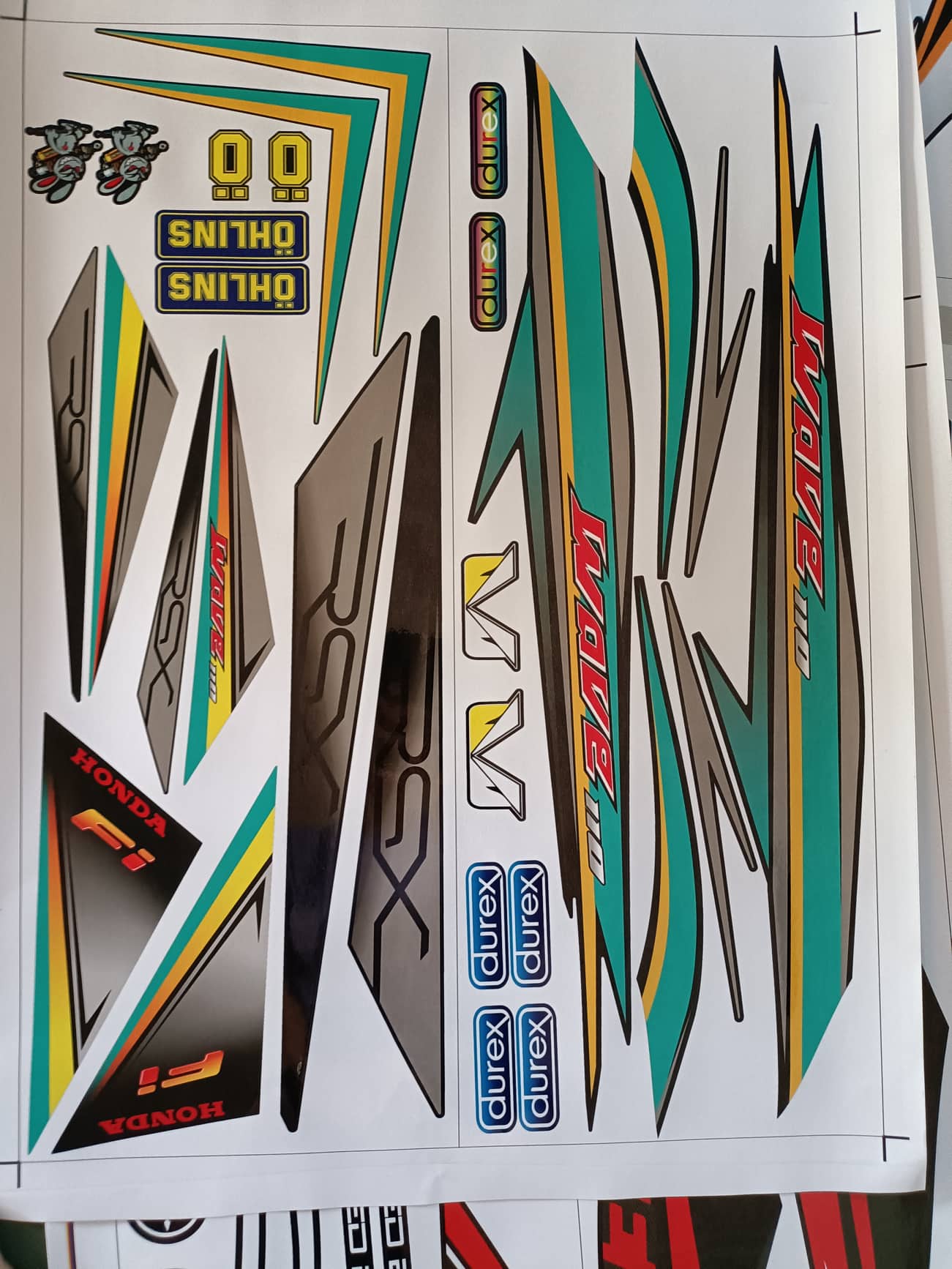 Tem rời wave rsx fi 2019 đổ về xanh lục bảo xe đen