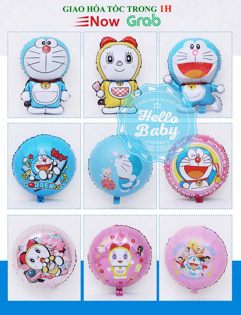 Bóng trang trí sinh nhật hình Doraemon - Đôremon (Nhiều Mẫu)