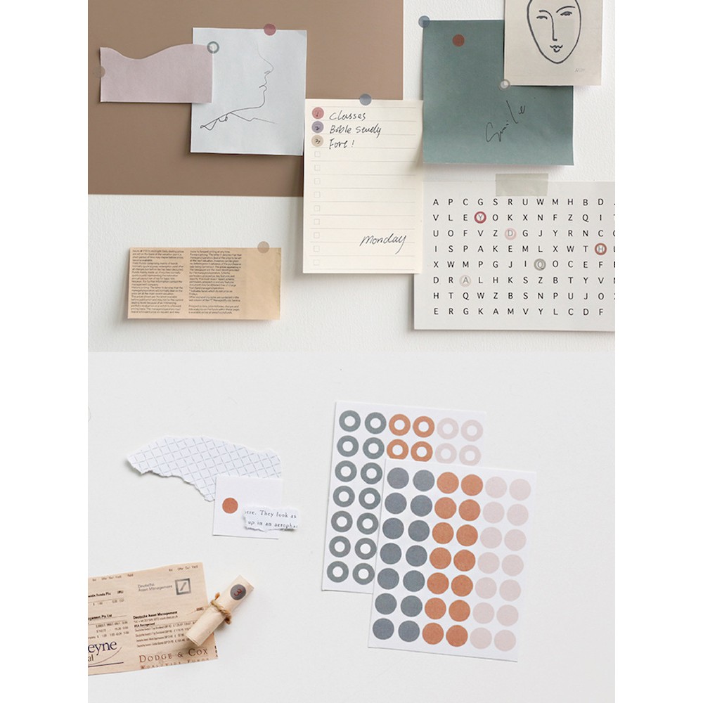 [HCM]Set Sticker dán tròn tông màu Pastel