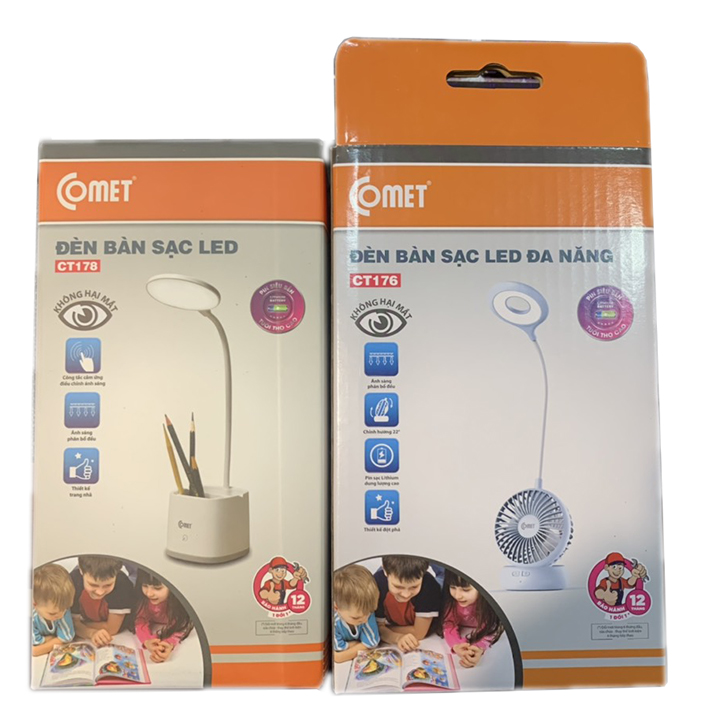 [HCM][Free Ship] Đèn Bàn Sạc Led cao cấp Comet CT178 - Hàng chính hãng